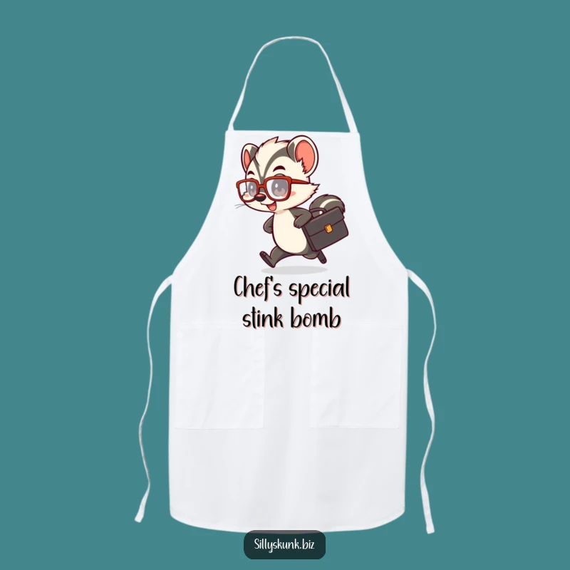 Funny Skunk Commute Apron: Hilarious Kitchen Wear for the Busy Bee