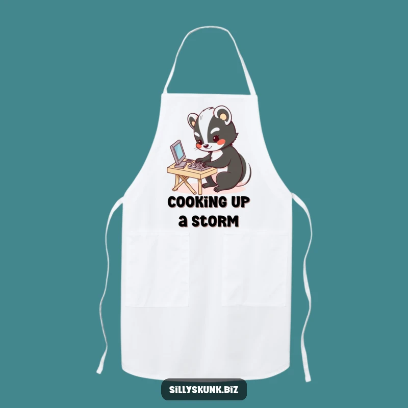 Funny Skunk Chef Apron: Cute Kitchen Helper, Perfect Cooking Gift