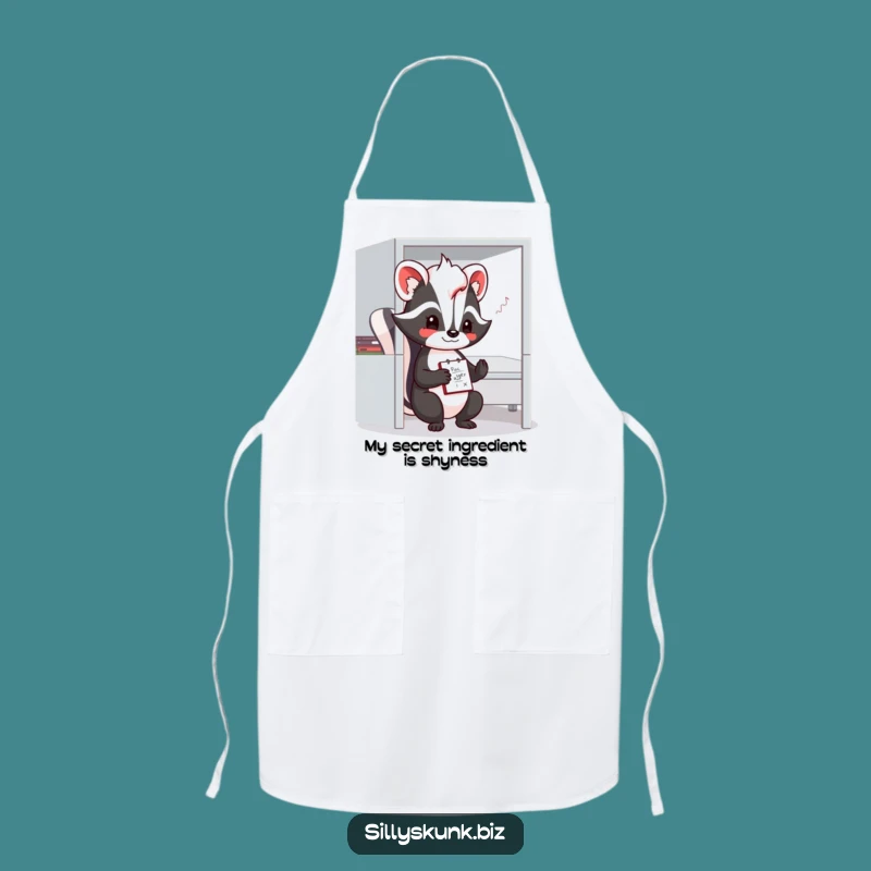 Funny Shy Skunk Doodling Apron: Hilarious Art Smock for Creative Cooks