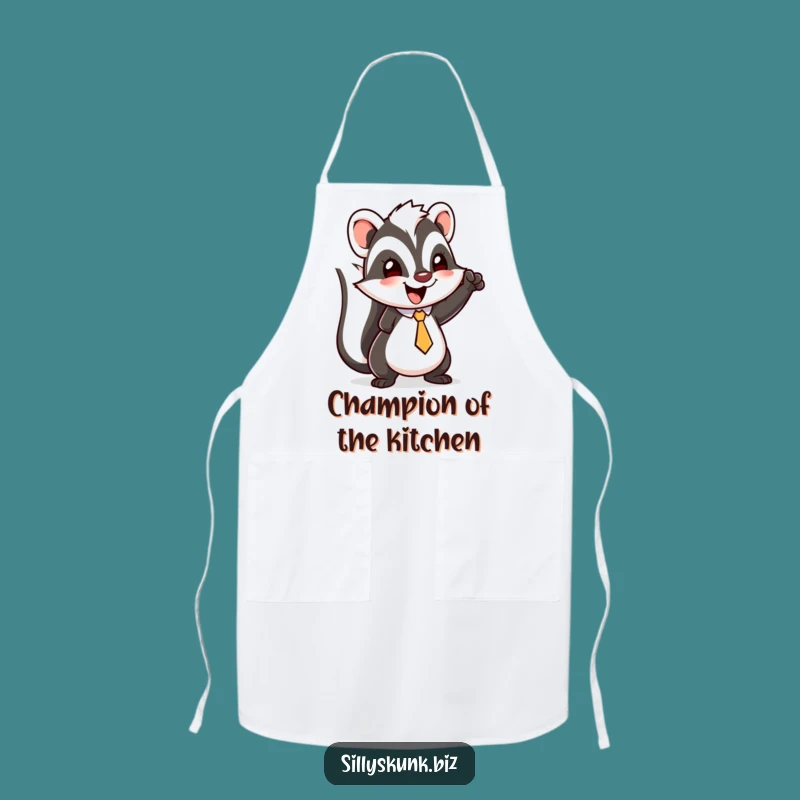 Funny Skunk Victory Apron: Hilarious Kitchen Wear for Achievers