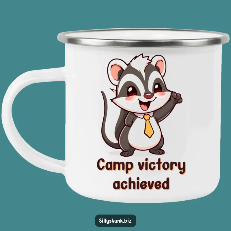 Funny Skunk Fist Pump Camping Mug: Celebrate Adventures with Humor