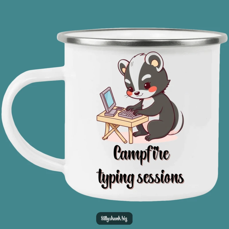Funny Skunk Camp Mug: Cute Office Vibes Outdoors, Adventure Gift