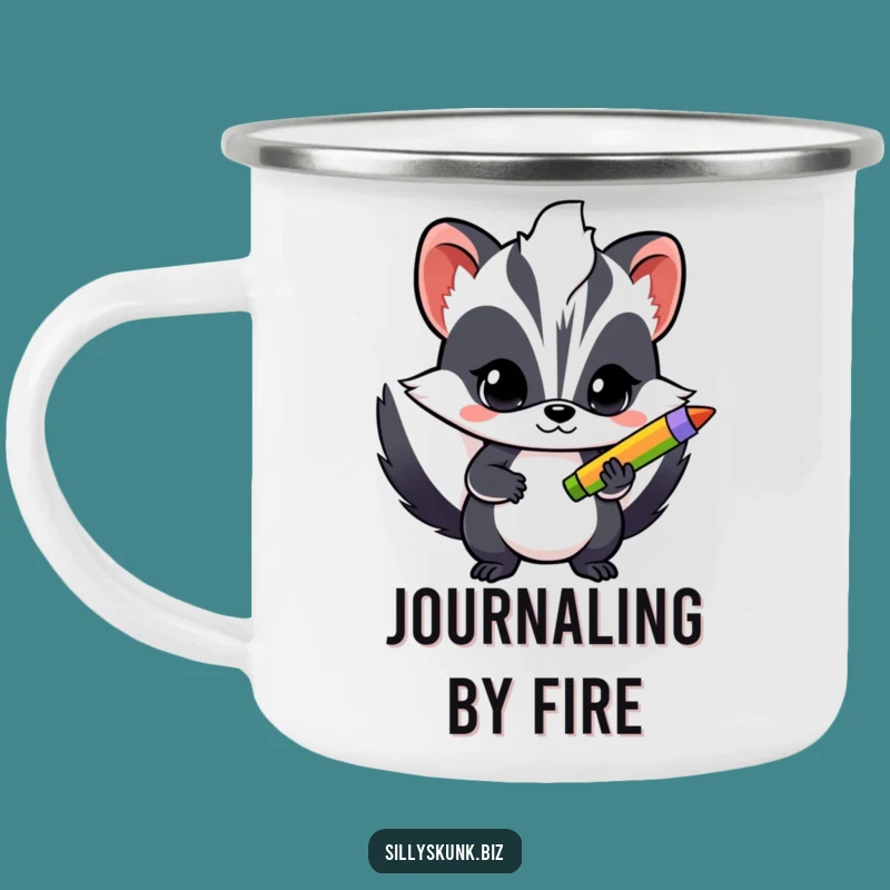 Funny Skunk Writer Camp Mug: Creative Fuel Outdoors, Adventure Gift