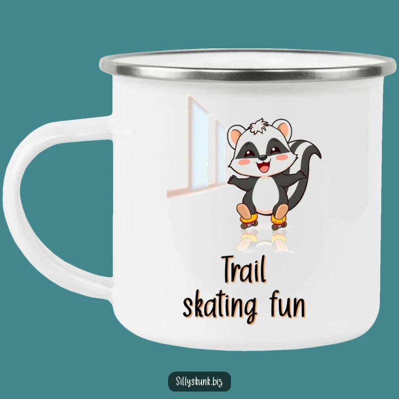 Funny Skunk Camp Mug: Roll with Adventure, Outdoor Gift