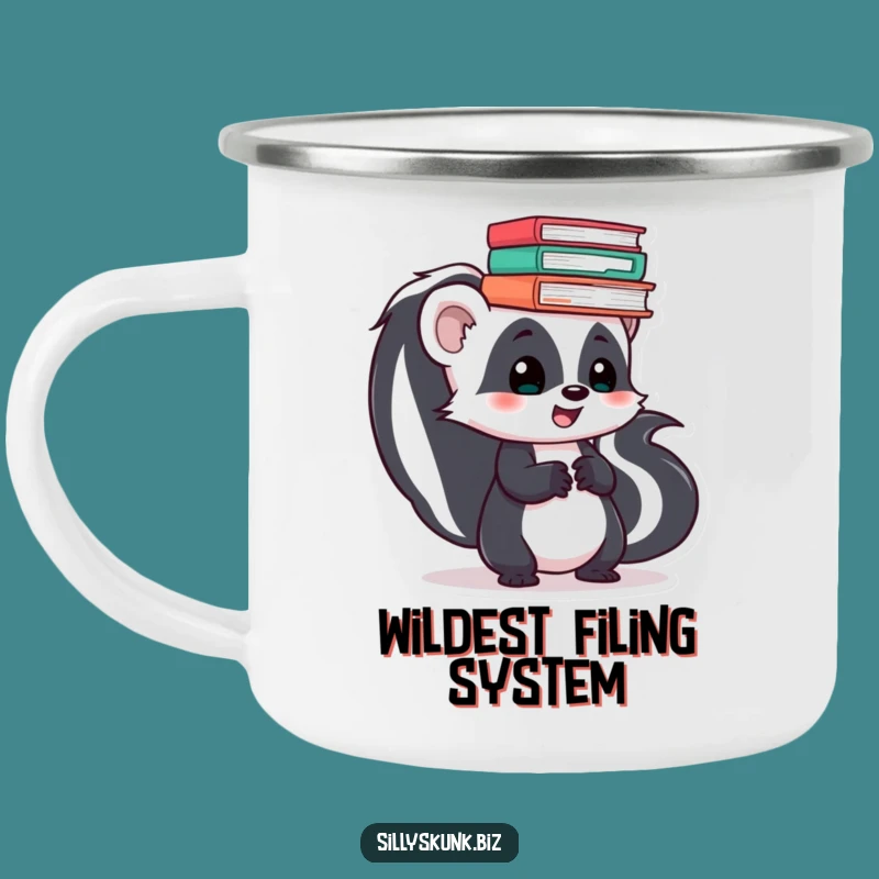 Funny Skunk Office Skater Camping Mug: Rugged & Hilarious Outdoor Gift!