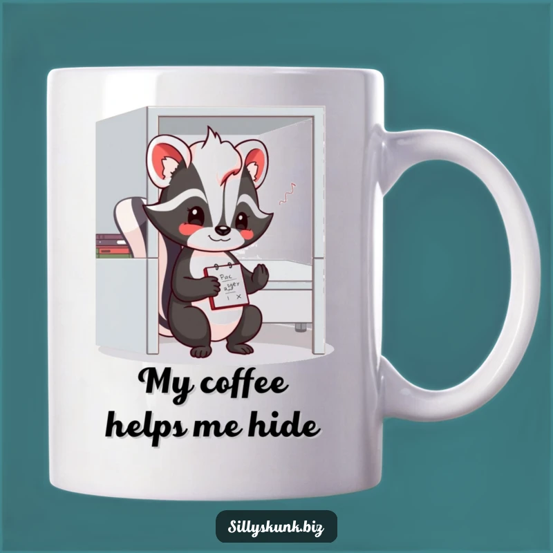 Funny Shy Skunk Doodling Mug: Hilarious Office Break Gift