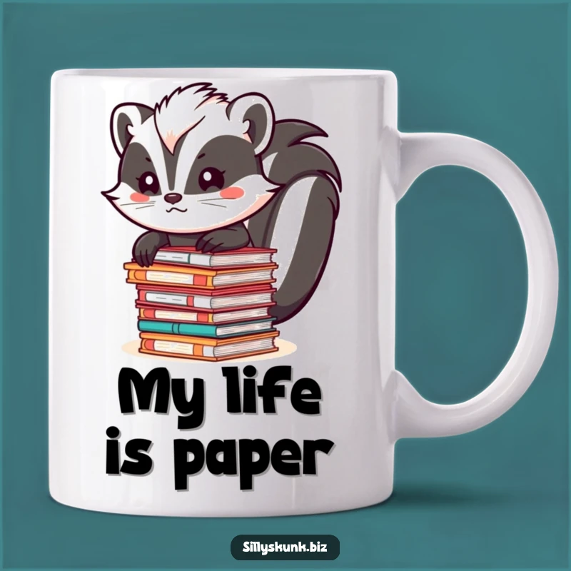 Funny Skunk File Balance Mug - Hilarious Office Humor Gift for Stressed Professionals