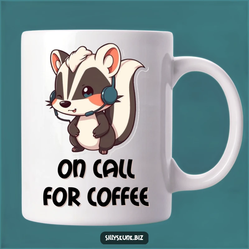 Funny Skunk Headset Mug A Hilarious Gift for Call Center Agents