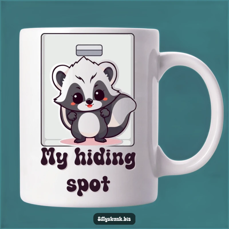 Funny Skunk Hide-and-Seek Mug - Hilarious Office Escape Humor Gift