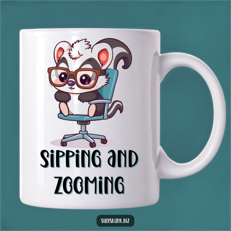 Funny Skunk Office Chair Mug A Hilarious Gift for Workspace Fun