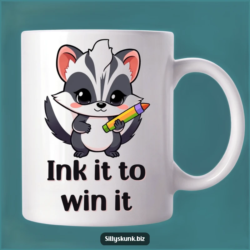Funny Determined Skunk Mug: Creative Writer's Tool, Perfect Gift