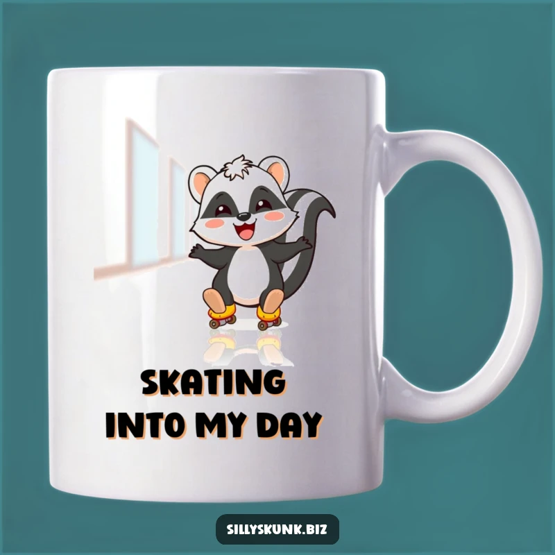 Funny Skunk Roller Skate Mug: Office Fun Express, Perfect Gift