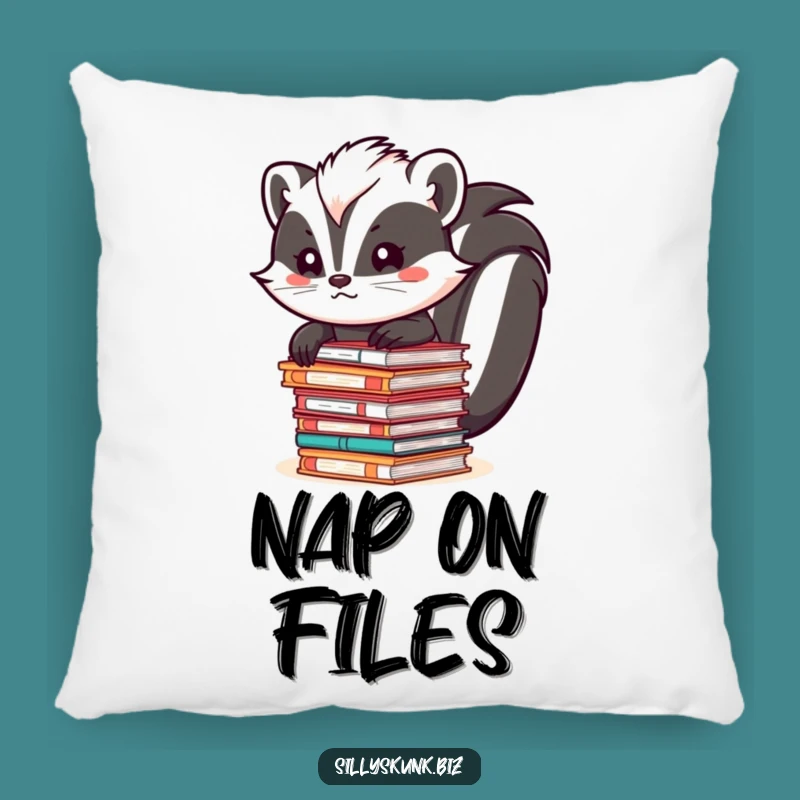 Funny Skunk File Struggle Pillow - Comfy & Hilarious Office Humor Accent