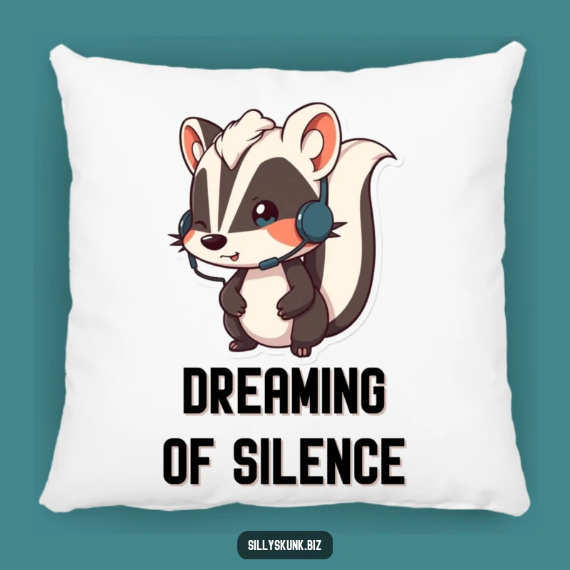 Funny Skunk Headset Pillow A Comfy and Humorous Accent