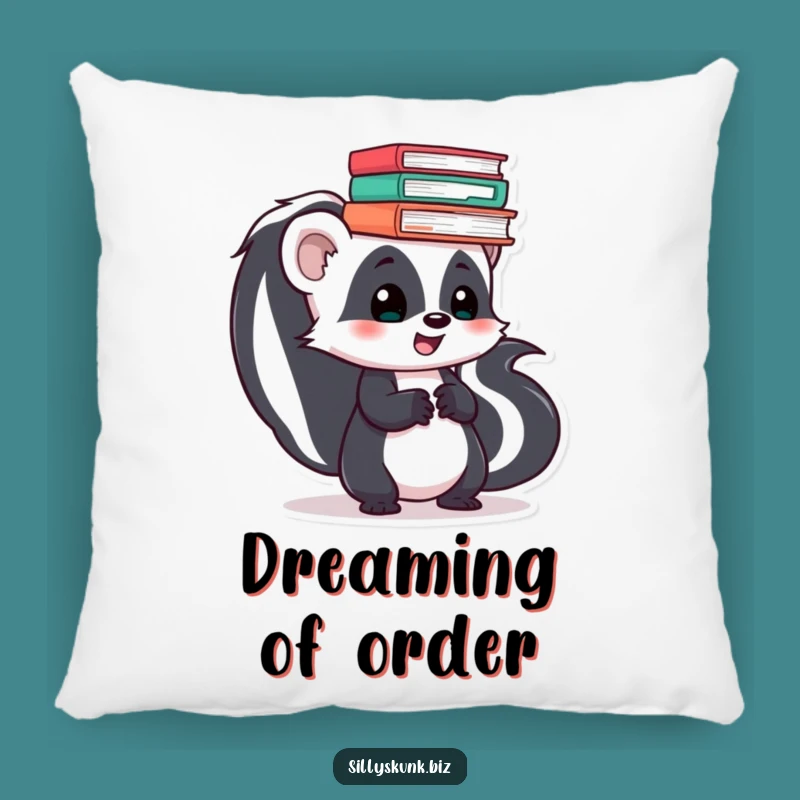 Funny Skunk Office Skater Pillow: Soft & Hilarious Accent Decor Gift!