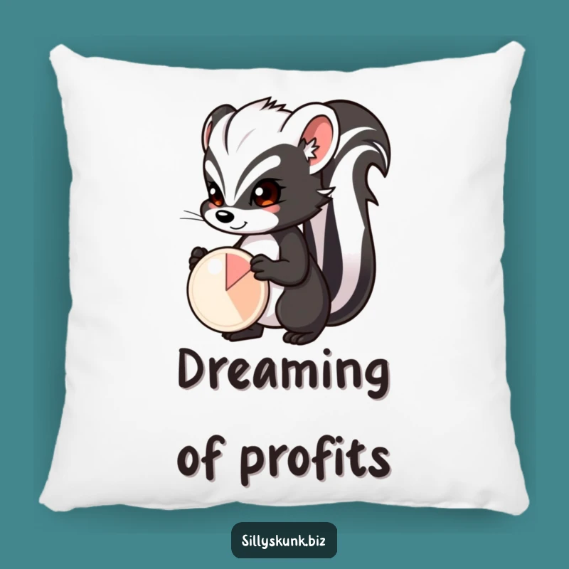 Funny Skunk Pie Chart Pillow A Comfy and Humorous Accent