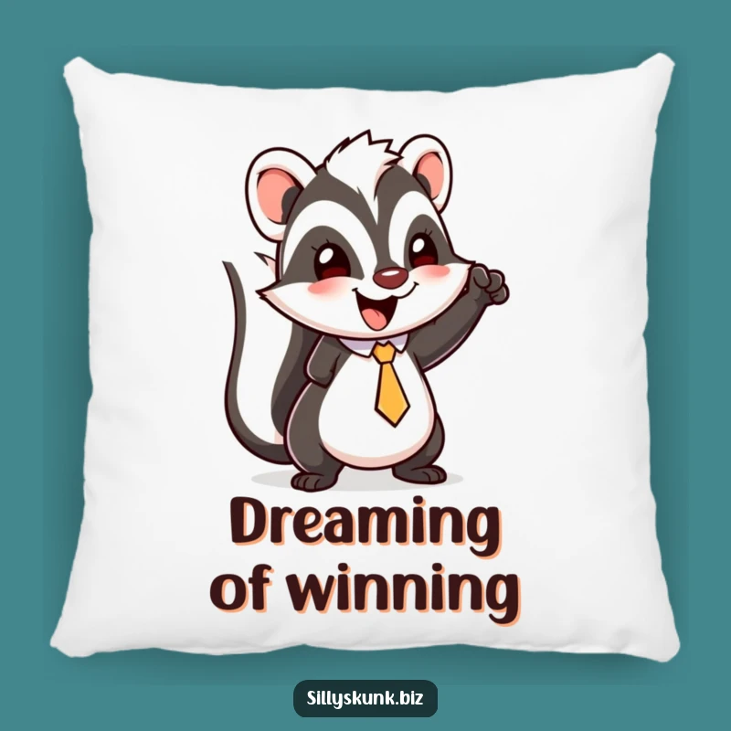 Funny Skunk Victory Pillow: Comfy and Hilarious Celebration Accent