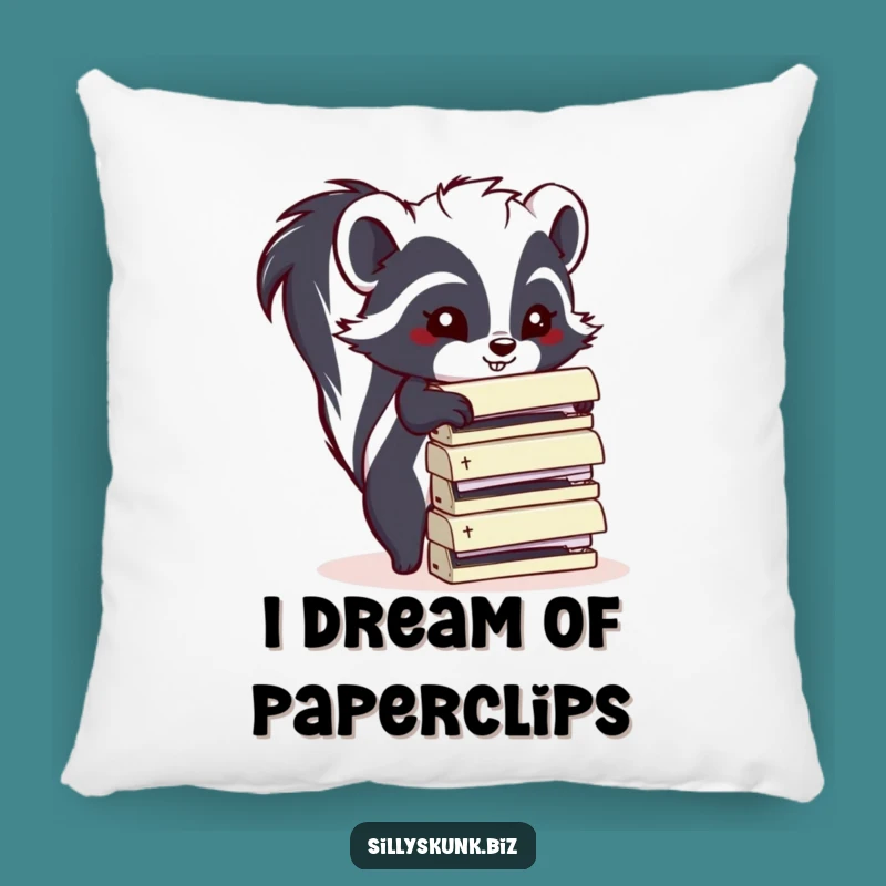 Funny Skunk Stapler Pillow: Cozy Comfort with a Side of Office Shenanigans