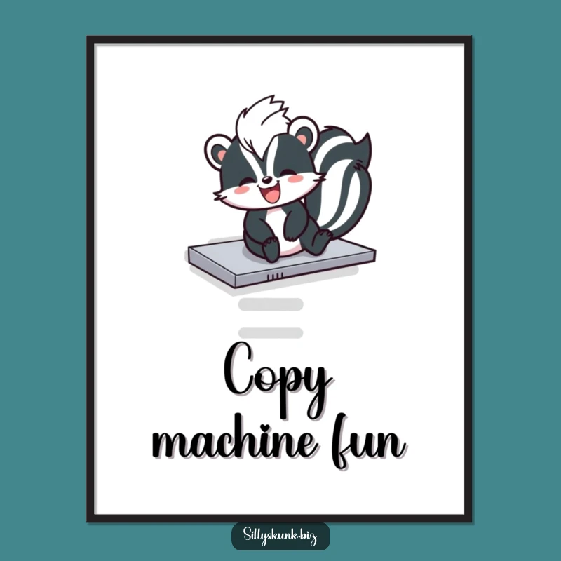 Funny Skunk Office Joy Art Print - Hilarious Digital Download Decor