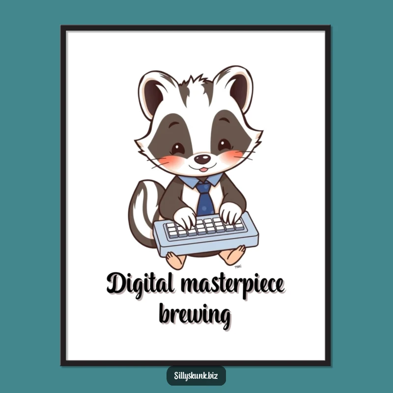 Funny Skunk Digital Art A Hilarious Downloadable Print for Decor