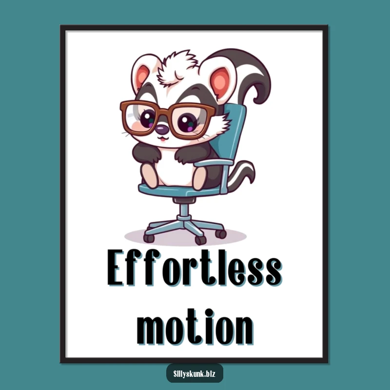 Funny Skunk Office Digital Art A Hilarious Downloadable Print