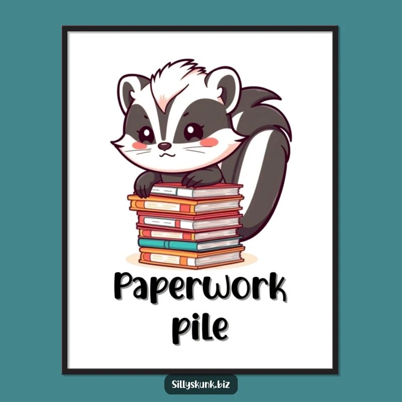 Funny Skunk Office Life Art Print - Hilarious Digital Download for Decor