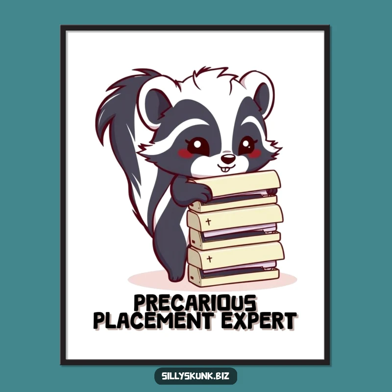 Funny Skunk Stapler Digital Art: Instant Laughs for Your Office Walls