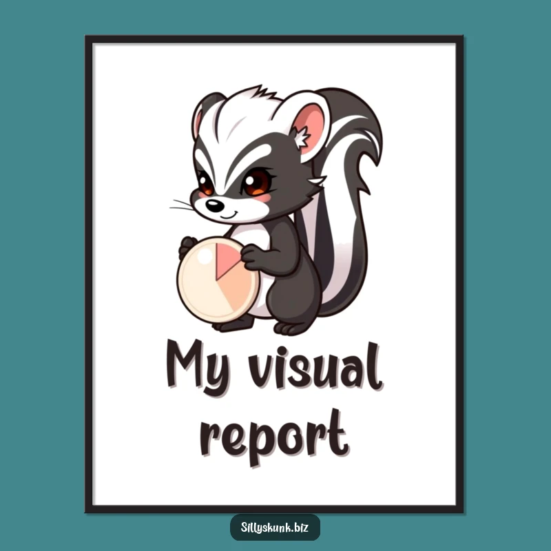 Funny Skunk Pie Chart Digital Art A Hilarious Downloadable Print