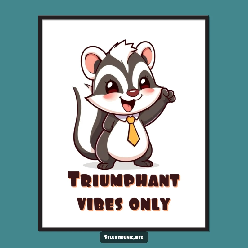 Funny Skunk Fist Pump Digital Art: Instant Motivational Decor