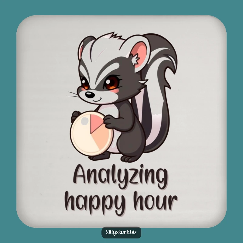 Funny Skunk Pie Chart Coaster Set A Hilarious Touch for Your Table