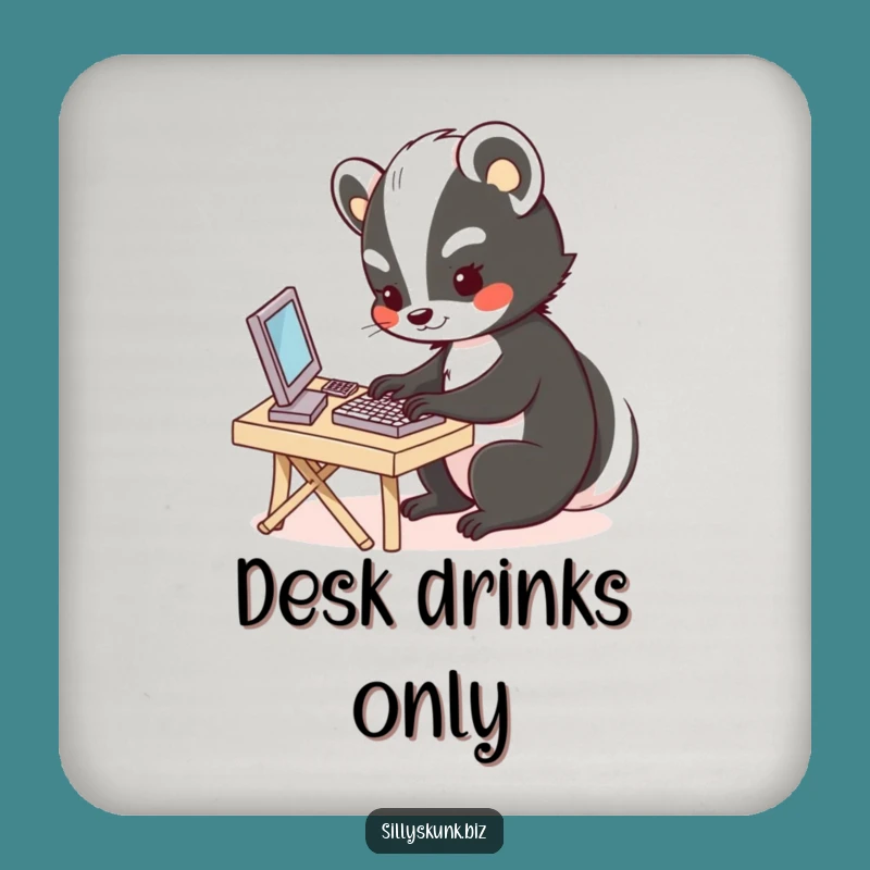 Funny Skunk Desk Coaster: Protect Surfaces Humorously, Party Gift