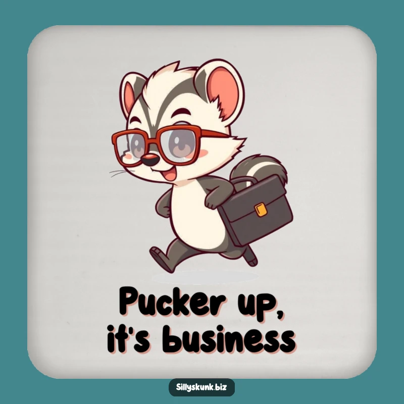 Funny Skunk Briefcase Coaster: Protect Surfaces with Comical Flair