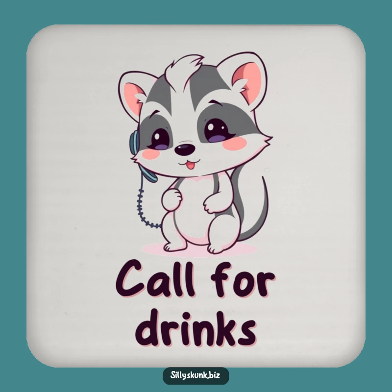 Funny Skunk Headset Coaster - Hilarious Protection for Your Surfaces