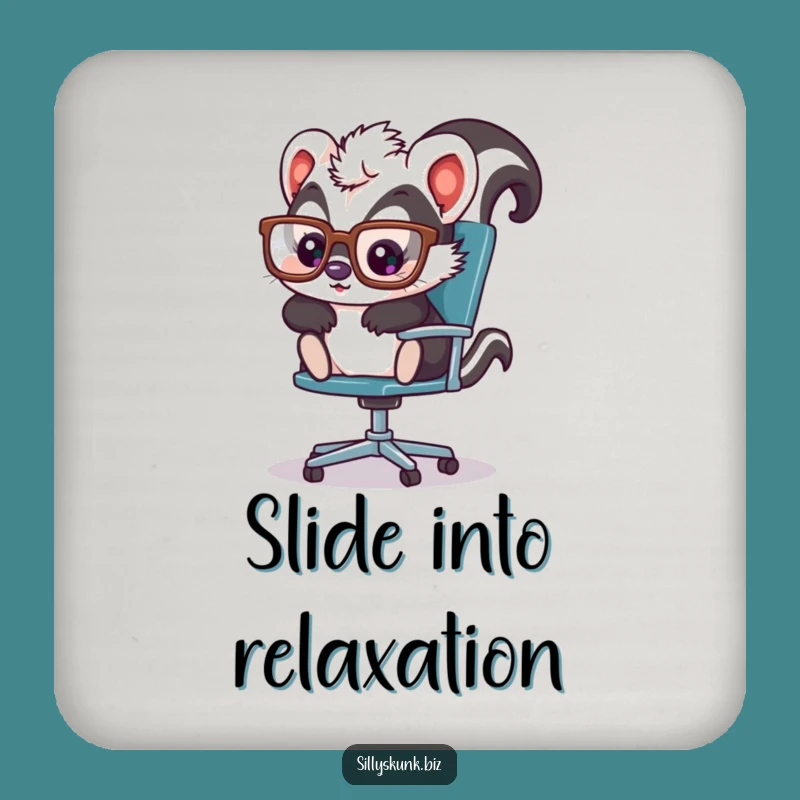 Funny Skunk Office Coaster Set A Hilarious Touch for Your Table