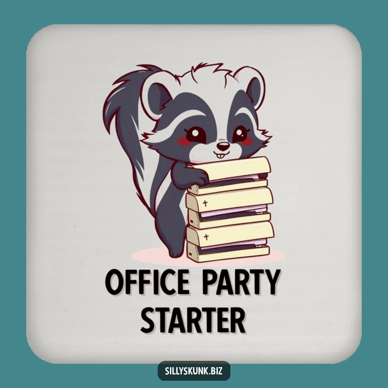 Funny Skunk Stapler Coaster: Protect Surfaces with Office Humor