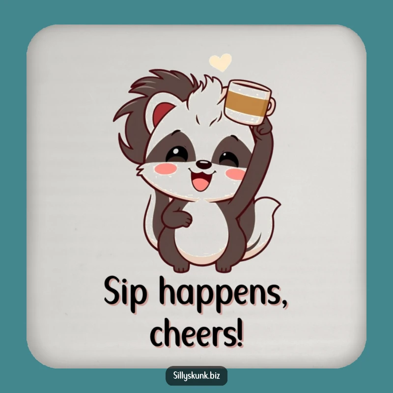 Funny Skunk Coffee Coaster Set A Hilarious Touch for Your Drinks