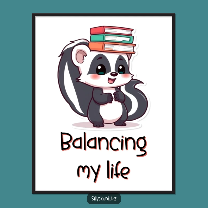 Funny Skunk Office Skater Poster: Hilarious Wall Art Gift for Decor!