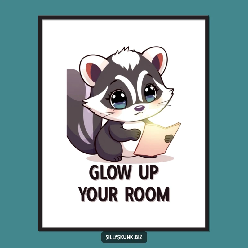 Funny Curious Skunk Poster: Intriguing Discovery Art, Wall Decor Gift