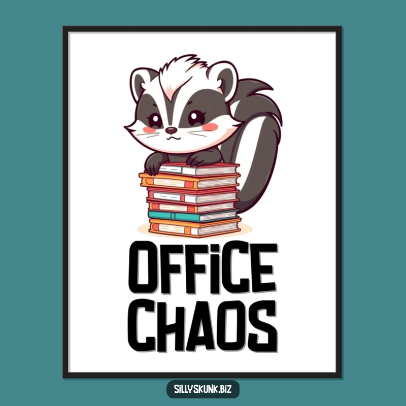 Funny Skunk File Balance Poster - Hilarious Office Decor & Motivational Art