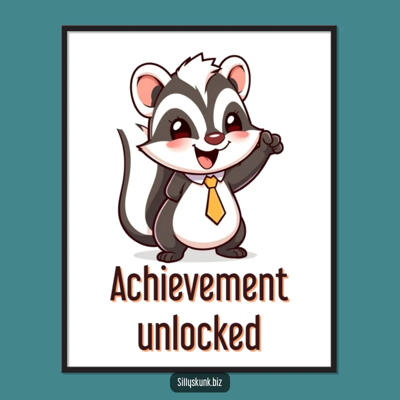 Funny Skunk Fist Pump Poster: Hilarious Motivation Art for Walls