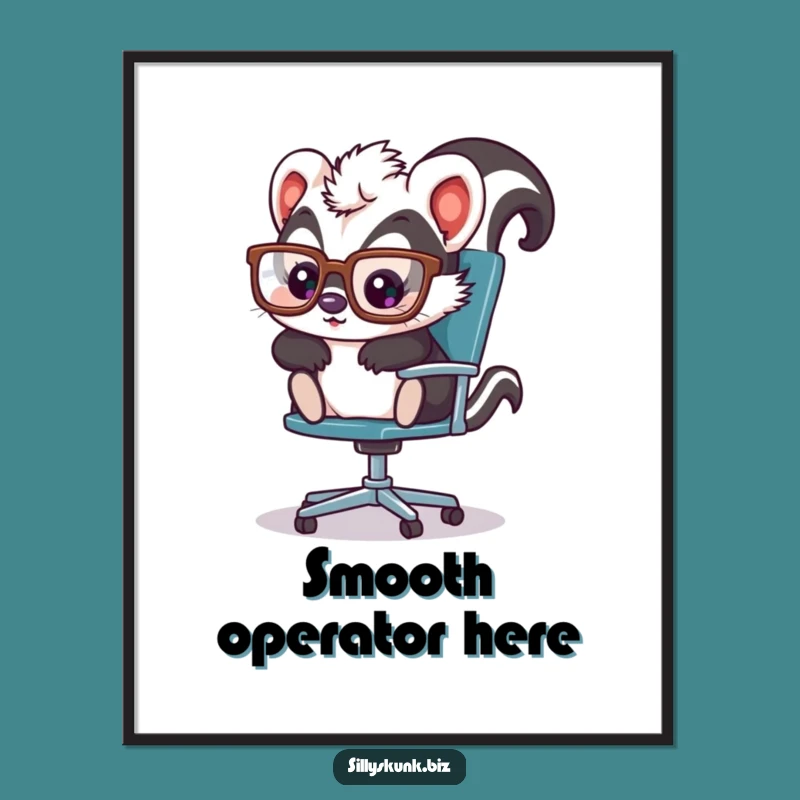 Funny Skunk Office Art Print A Hilarious Piece for Your Wall