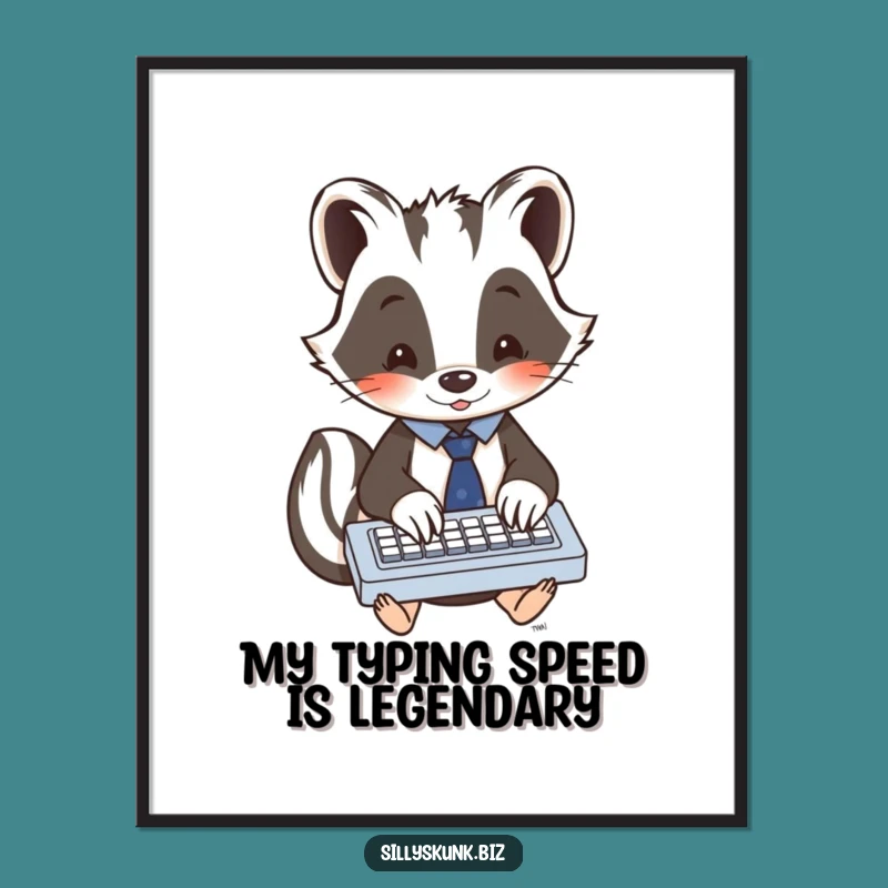 Funny Skunk Office Art Print A Hilarious Wall Decor Piece