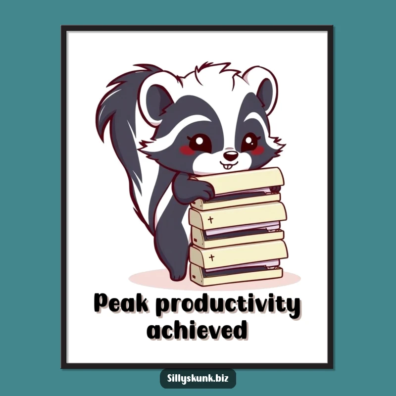 Funny Skunk Stapler Poster: Hilarious Office Art for a Wall of Laughter