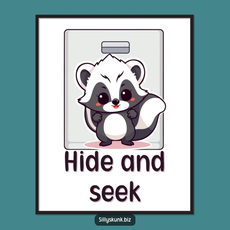 Funny Skunk Hideaway Poster - Hilarious Office Decor & Whimsical Art