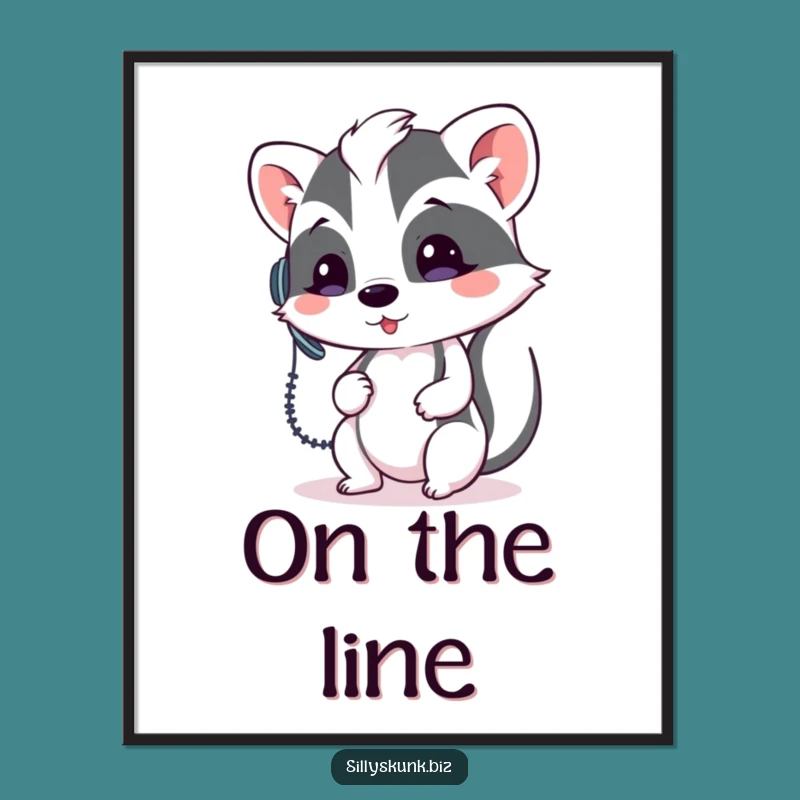 Funny Skunk Headset Poster - Hilarious Office Decor & Conversation Starter