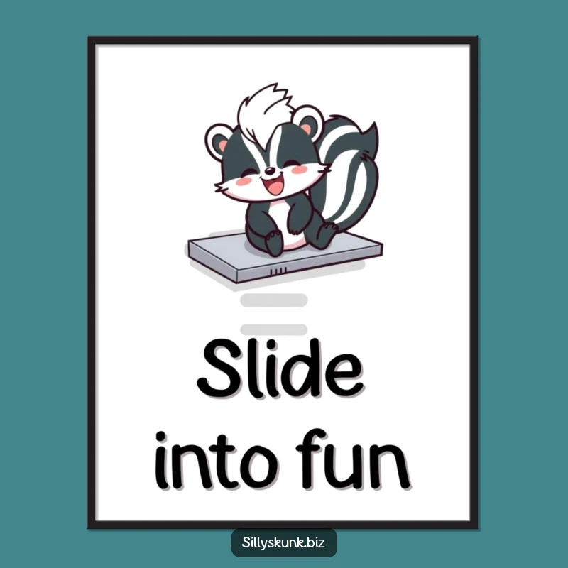 Funny Skunk Copier Slide Poster - Hilarious Office Decor & Whimsical Art