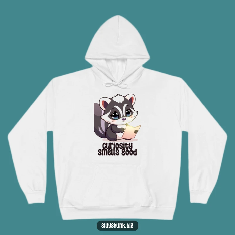 Cozy Funny Skunk Explorer Hoodie: Warm Curiosity, Perfect Gift