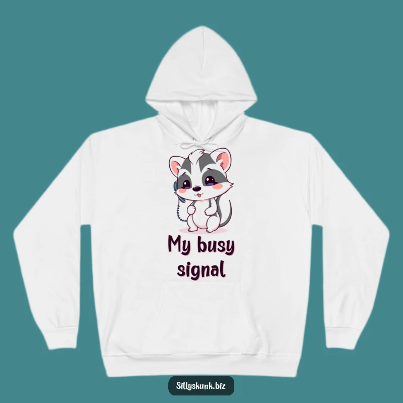 Funny Skunk Headset Hoodie - Cozy & Hilarious Support Team Sweatshirt