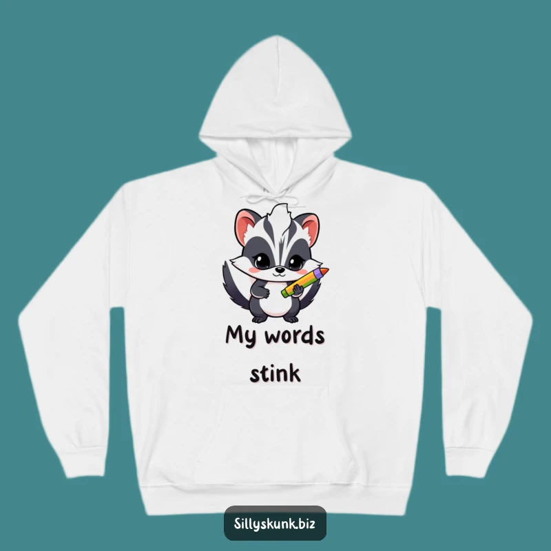 Cozy Funny Skunk Writer Hoodie: Creative Comfort, Perfect Gift