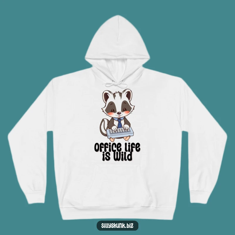 Cozy Funny Skunk Hoodie A Warm and Humorous Gift for Workaholics